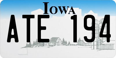 IA license plate ATE194