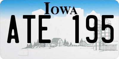 IA license plate ATE195
