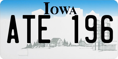 IA license plate ATE196