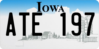 IA license plate ATE197