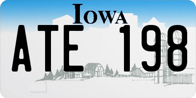IA license plate ATE198