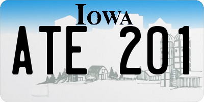 IA license plate ATE201