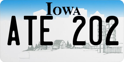 IA license plate ATE202