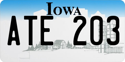 IA license plate ATE203