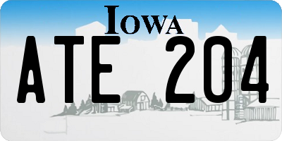 IA license plate ATE204