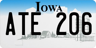 IA license plate ATE206