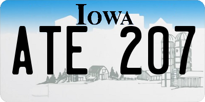 IA license plate ATE207