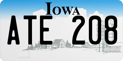 IA license plate ATE208