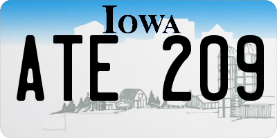 IA license plate ATE209
