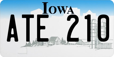 IA license plate ATE210