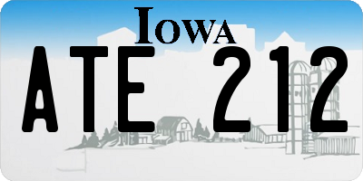 IA license plate ATE212