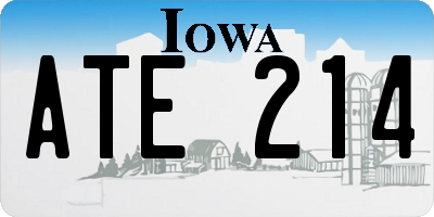 IA license plate ATE214