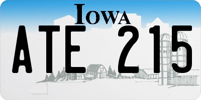 IA license plate ATE215