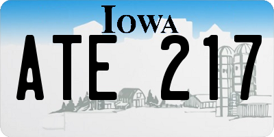 IA license plate ATE217