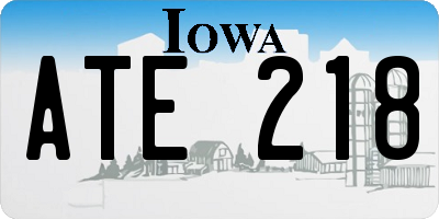 IA license plate ATE218