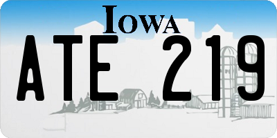 IA license plate ATE219