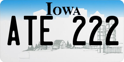 IA license plate ATE222