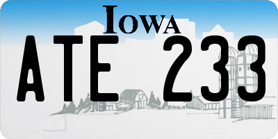 IA license plate ATE233