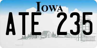 IA license plate ATE235