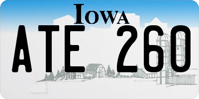 IA license plate ATE260