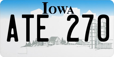 IA license plate ATE270