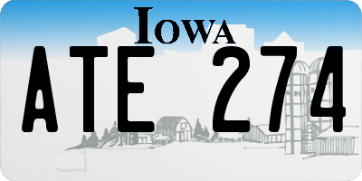 IA license plate ATE274