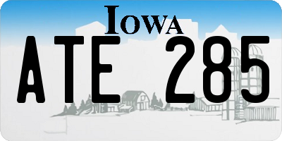 IA license plate ATE285