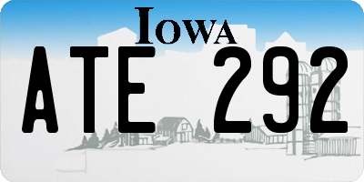 IA license plate ATE292