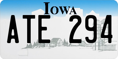 IA license plate ATE294