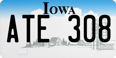 IA license plate ATE308