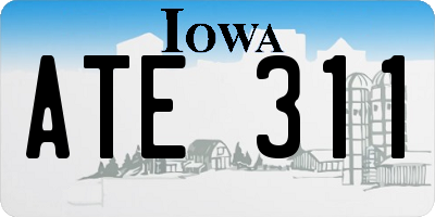 IA license plate ATE311
