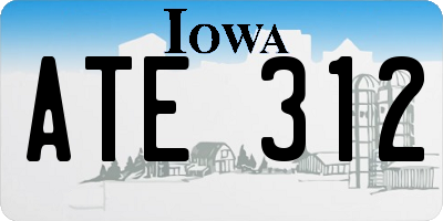 IA license plate ATE312