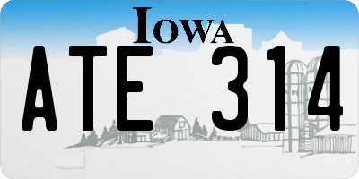 IA license plate ATE314