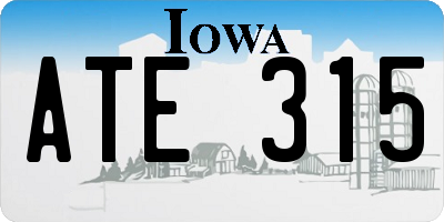 IA license plate ATE315