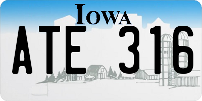 IA license plate ATE316
