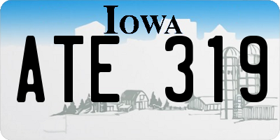 IA license plate ATE319