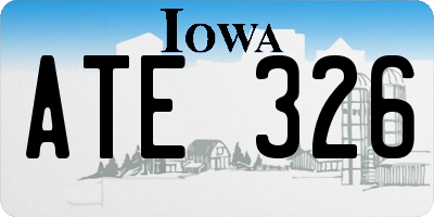 IA license plate ATE326