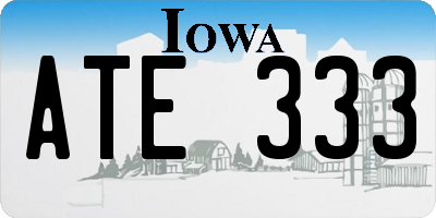 IA license plate ATE333