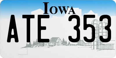 IA license plate ATE353