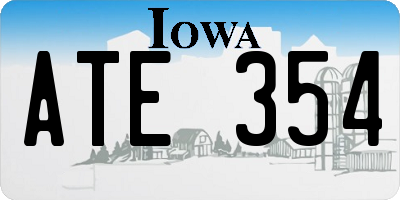 IA license plate ATE354