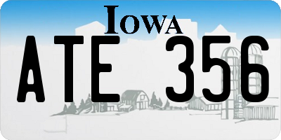IA license plate ATE356