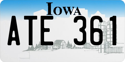 IA license plate ATE361