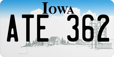IA license plate ATE362