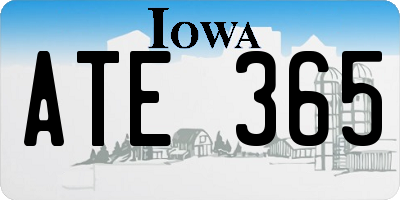 IA license plate ATE365