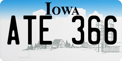 IA license plate ATE366
