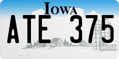 IA license plate ATE375