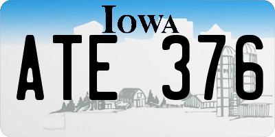 IA license plate ATE376