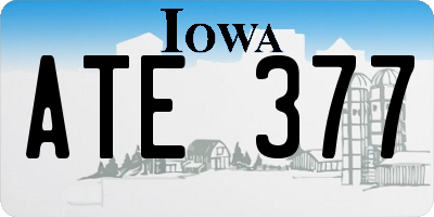IA license plate ATE377