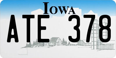 IA license plate ATE378