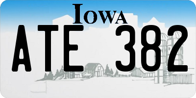 IA license plate ATE382